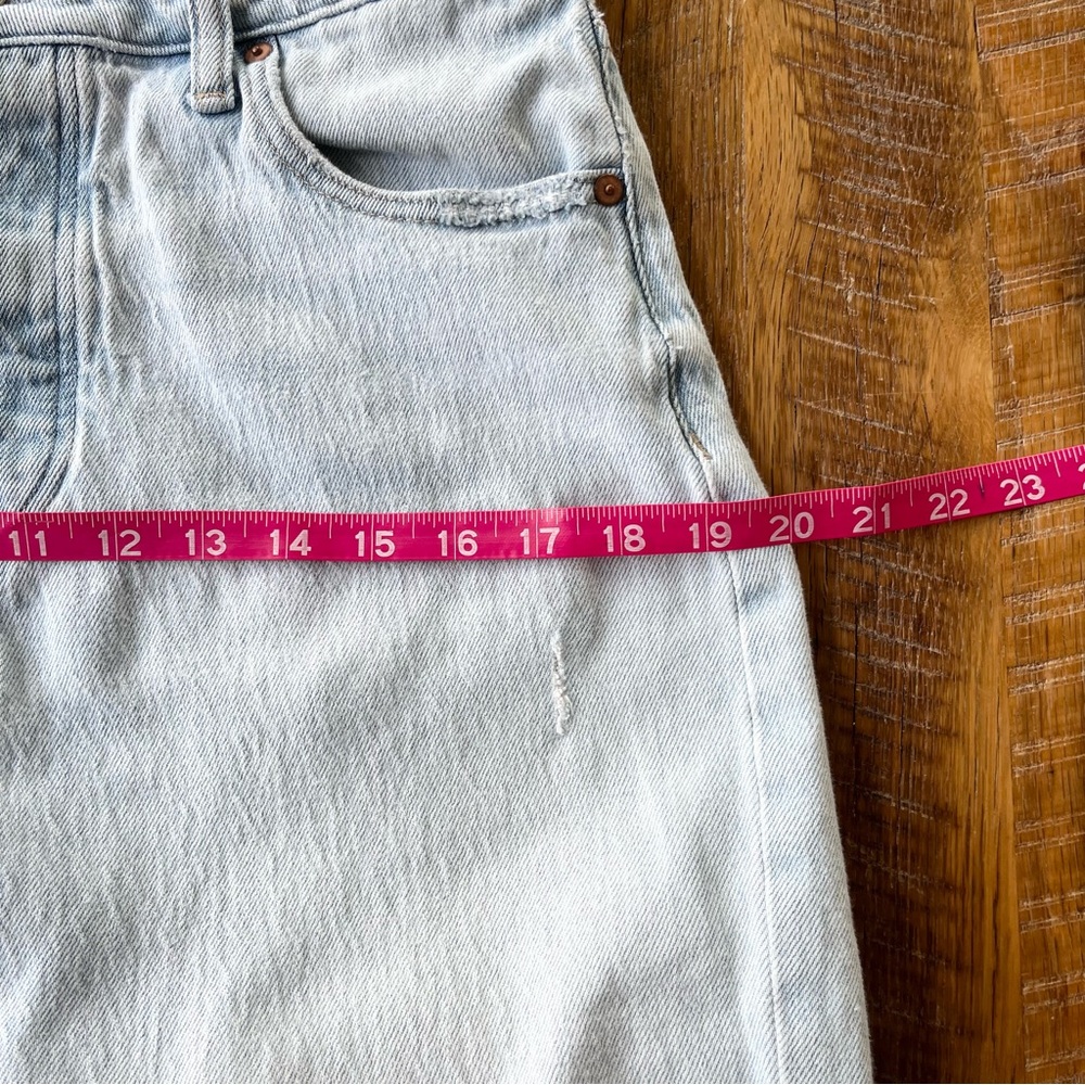 Goldie Blues Brooklyn High Rise Straight Crop Jeans Distressed Raw Hem 8 - Picture 7 of 11